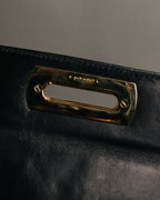 “Salvatore Ferragamo” 90’s-00’s Gancini top handle box calf bag