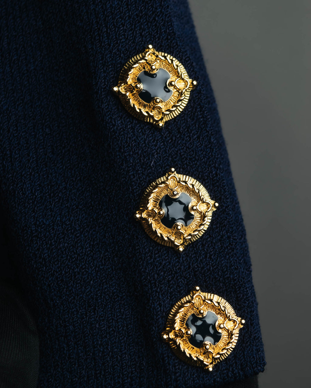 "MARIE GRAY" 80's-90's Elegant textured knit coat