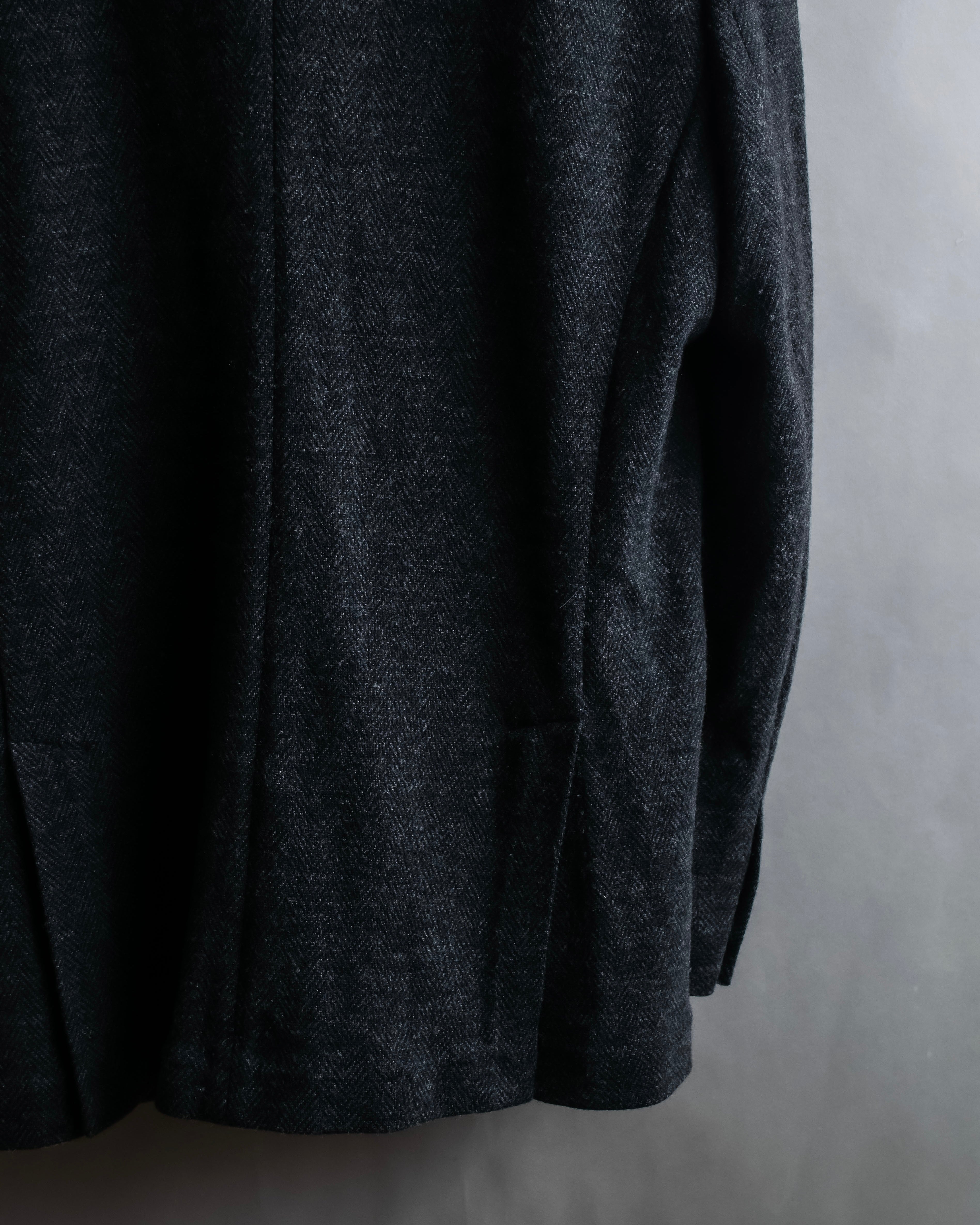 "POLO Ralph Lauren" Herringbone weave charcoal gray tailored jacket