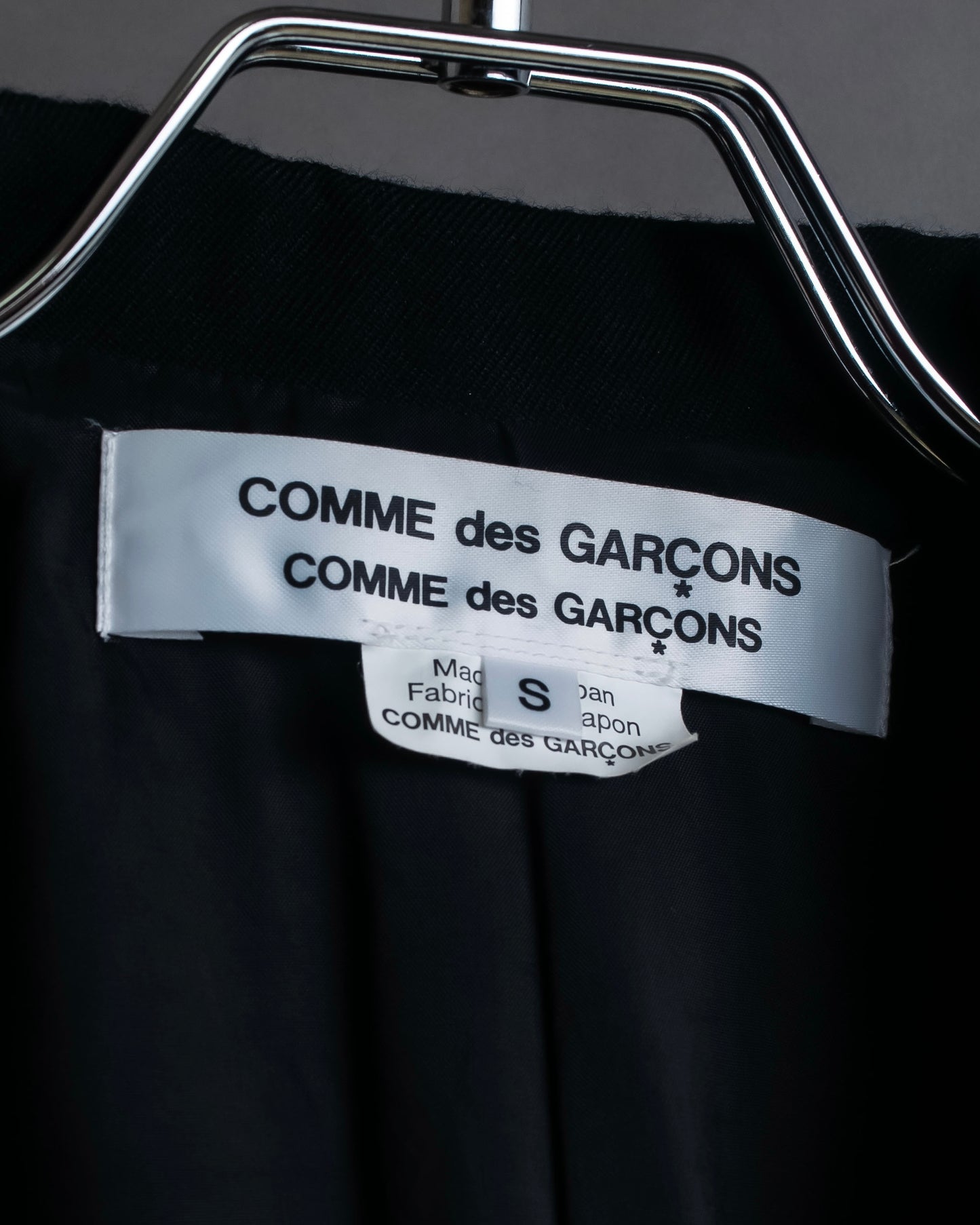 "COMME des GARCONS COMME des GARCONS" Peaked lapel double-breasted long tailored jacket