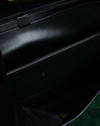 "Christian Dior" 80’s structured grained leather flap shoulder bag