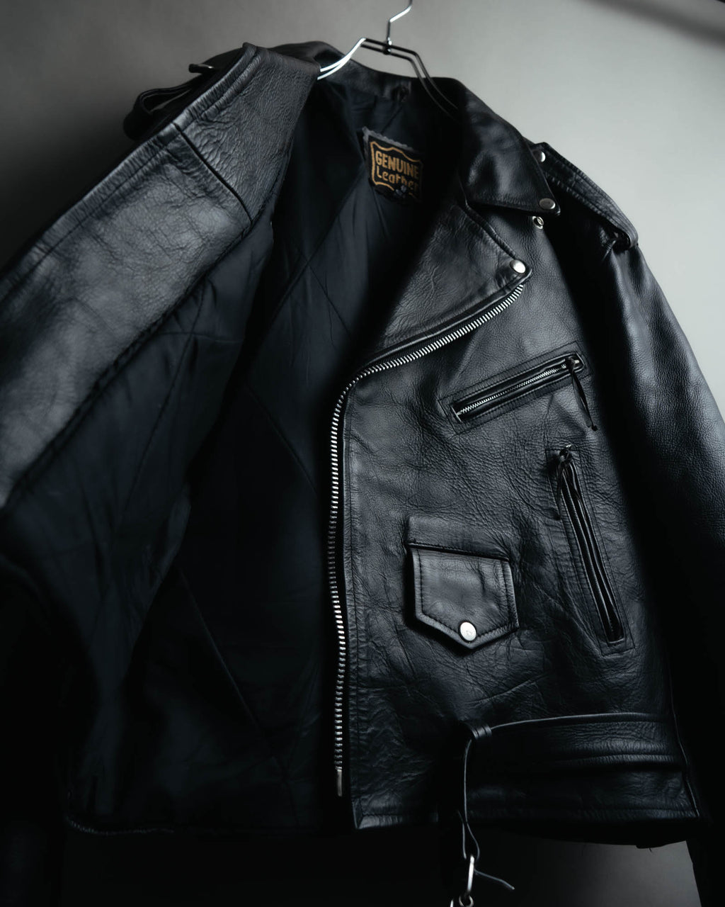 -MOOD MILLÉSIMES- 80’s-90’s heavy-grain double riders jacket