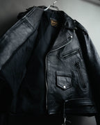 -MOOD MILLÉSIMES- 80’s-90’s heavy-grain double riders jacket