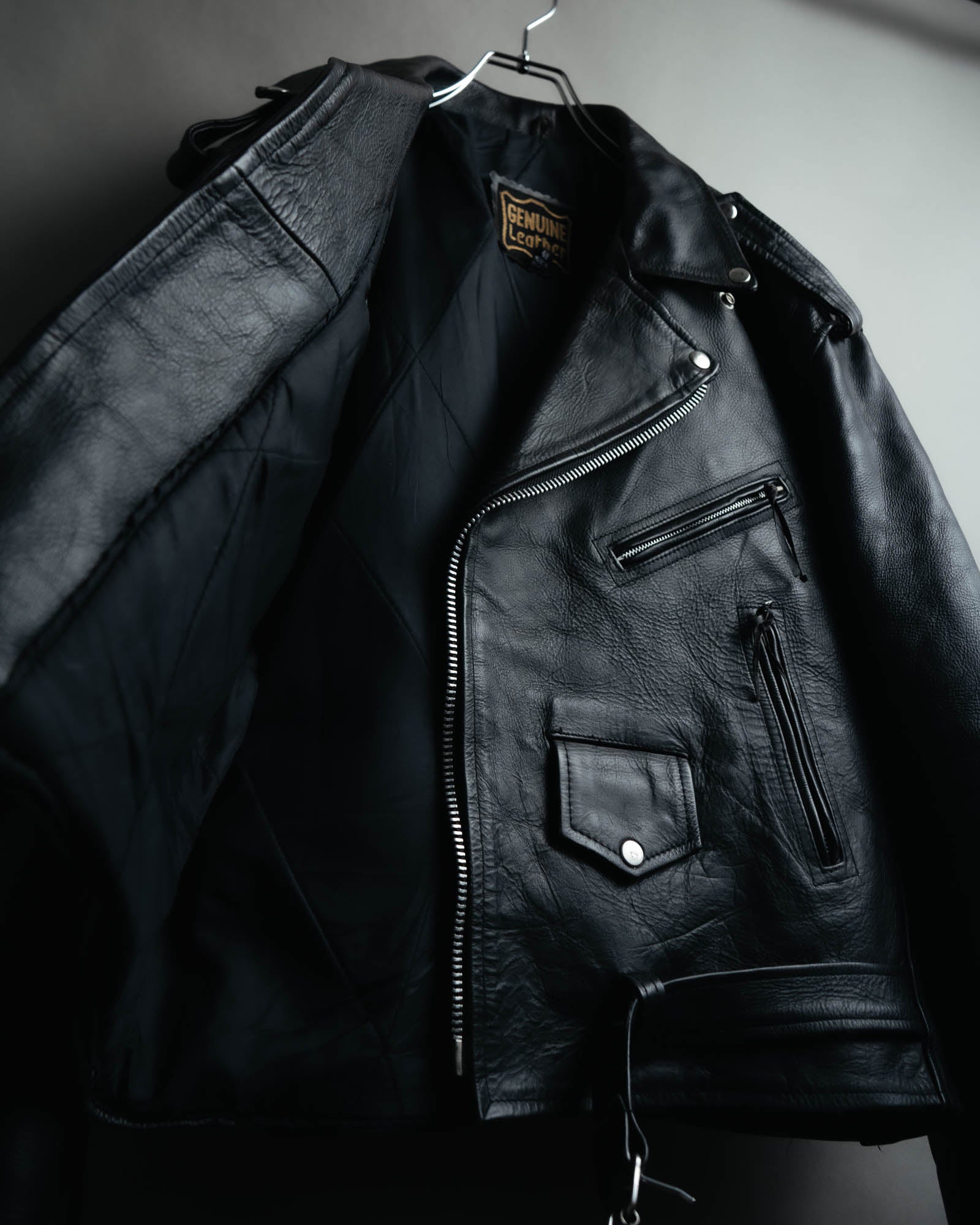 -MOOD MILLÉSIMES- 80’s-90’s heavy-grain double riders jacket
