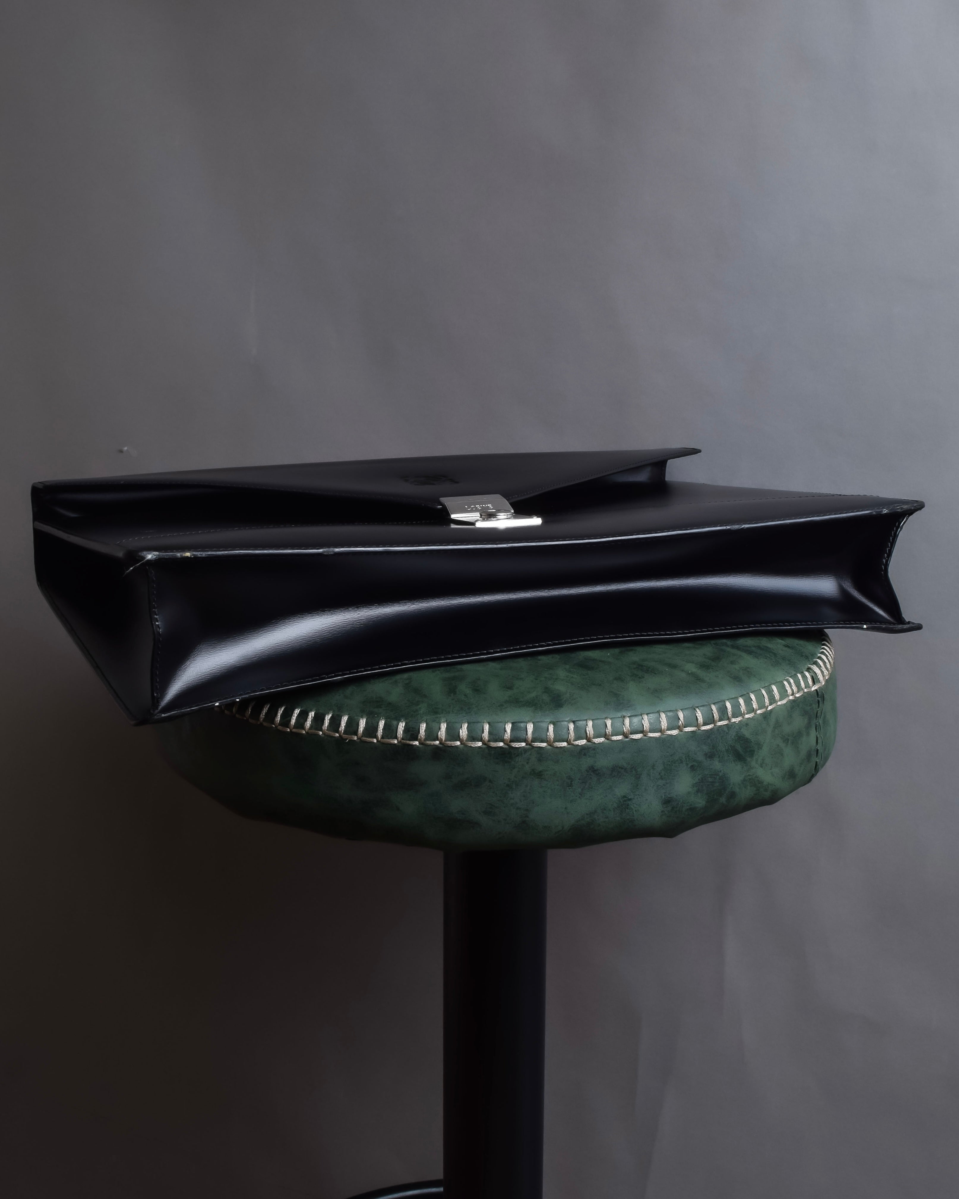 "LOEWE" Logo engraved leather briefcase bag