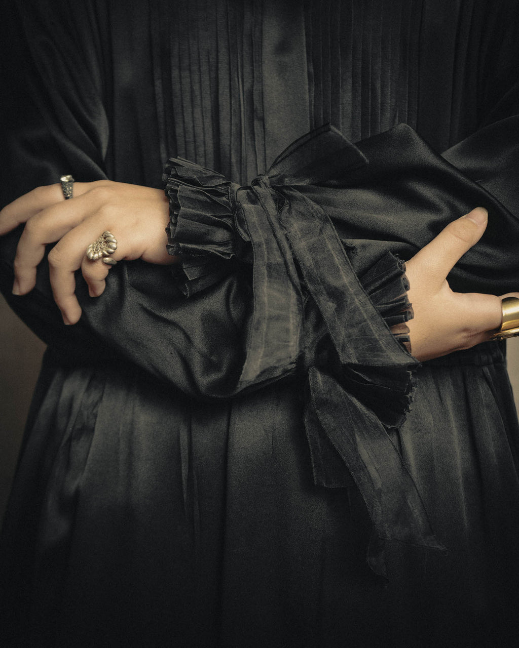 -SPECIAL- “Christian Dior” 90’s Silk pleated ruffle dress
