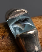 "GUCCI" Bamboo motif stone top silver ring