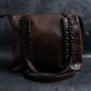 "PRADA" Brown leather chain shoulder bag