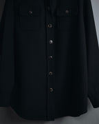 "Salvatore Ferragamo" 90’s signature engraved buttons wool shirt jacket