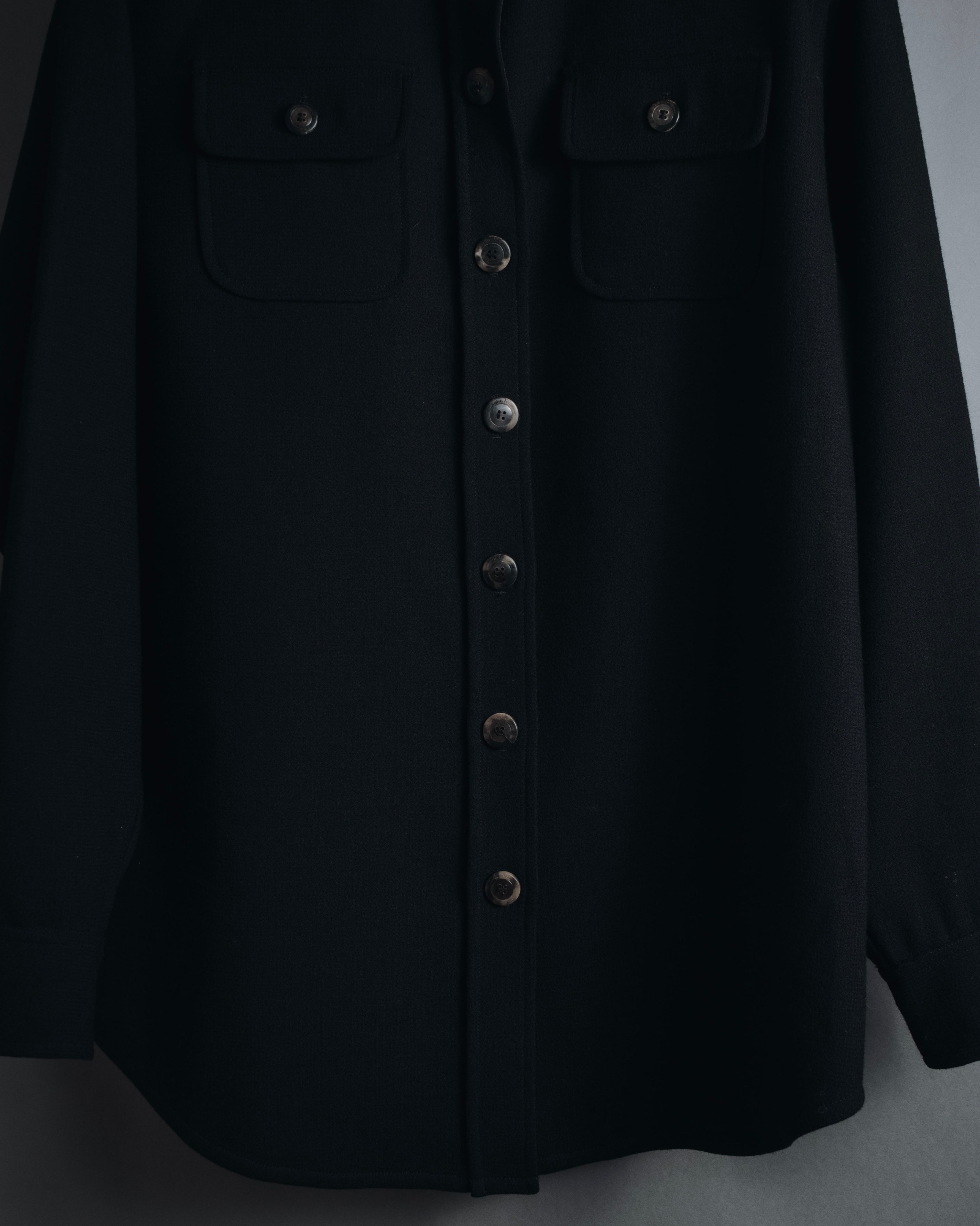 "Salvatore Ferragamo" 90’s signature engraved buttons wool shirt jacket