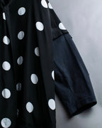 "BALENCIAGA" Polka dot flying squirrel silhouette bow tie dress