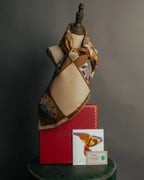 “Cartier“ 80’s-90’s Timepiece motif silk scarf