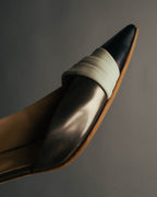 "Sergio Rossi" 90's-10's Elegant colorblock leather pointed-toe pumps