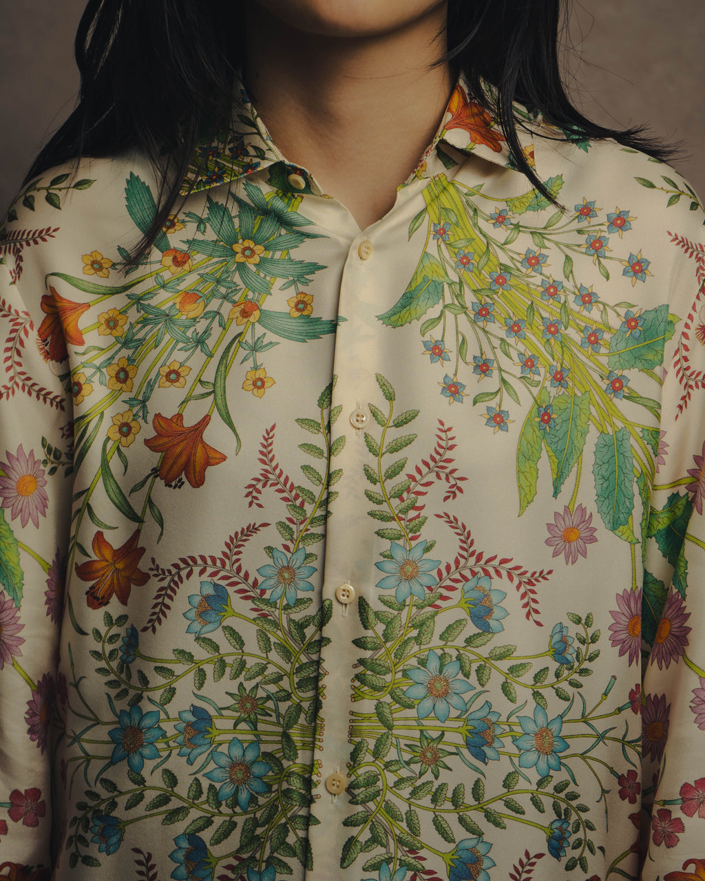 -SPECIAL- “GUCCI” 2015-2022 Botanical printed silk shirt
