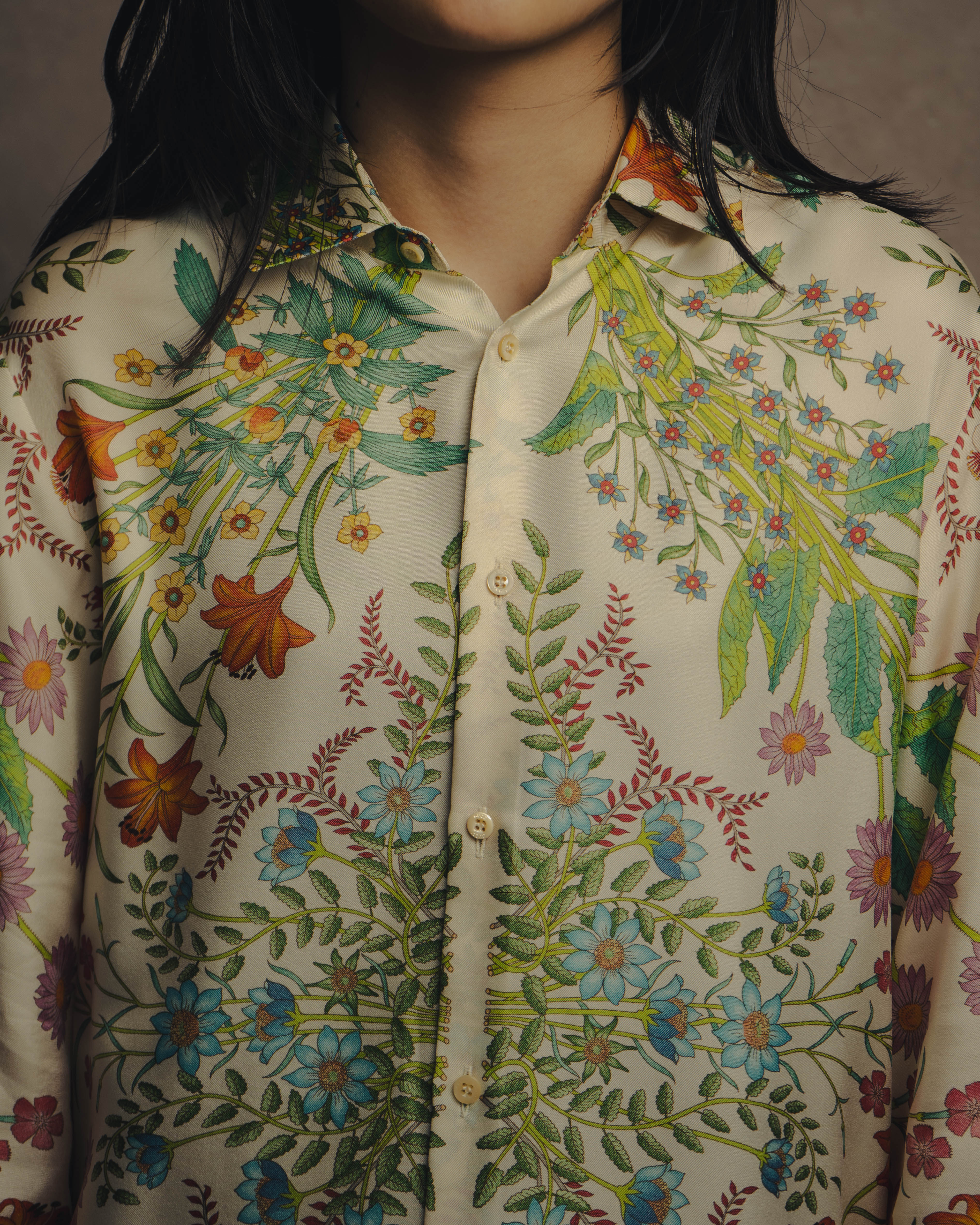 -SPECIAL- “GUCCI” 2015-2022 Botanical printed silk shirt