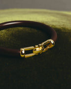 “Salvatore Ferragamo” 90’s-10’s Dark brown double Gancini bangle