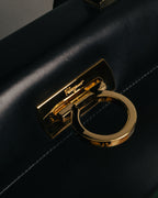 “Salvatore Ferragamo” 90’s-00’s Gancini top handle box calf bag