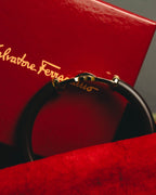 “Salvatore Ferragamo” 90’s-10’s Dark brown double Gancini bangle