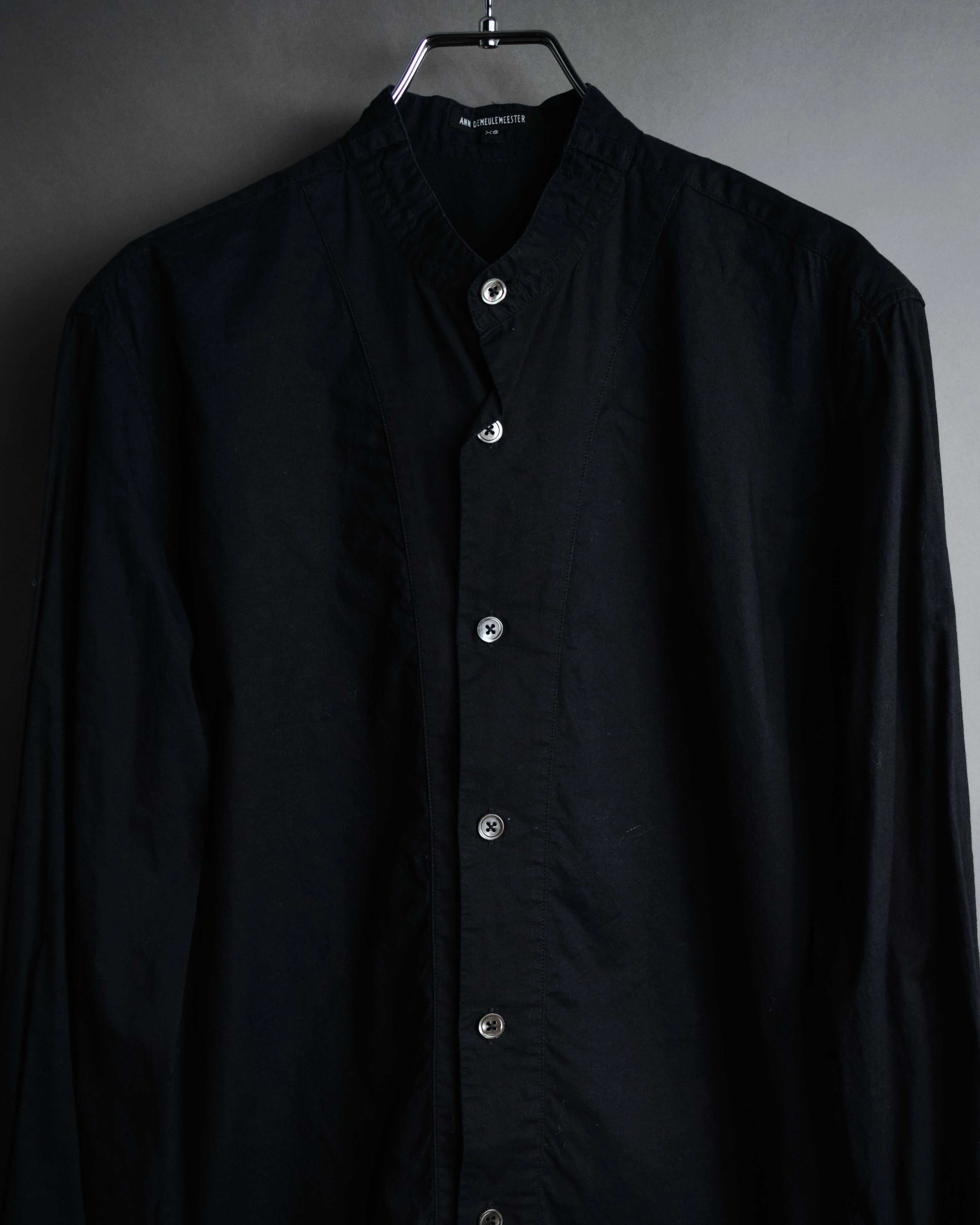 "ANN DEMEULEMEESTER" 01’s-05’s Poetically cut band collar cotton shirt