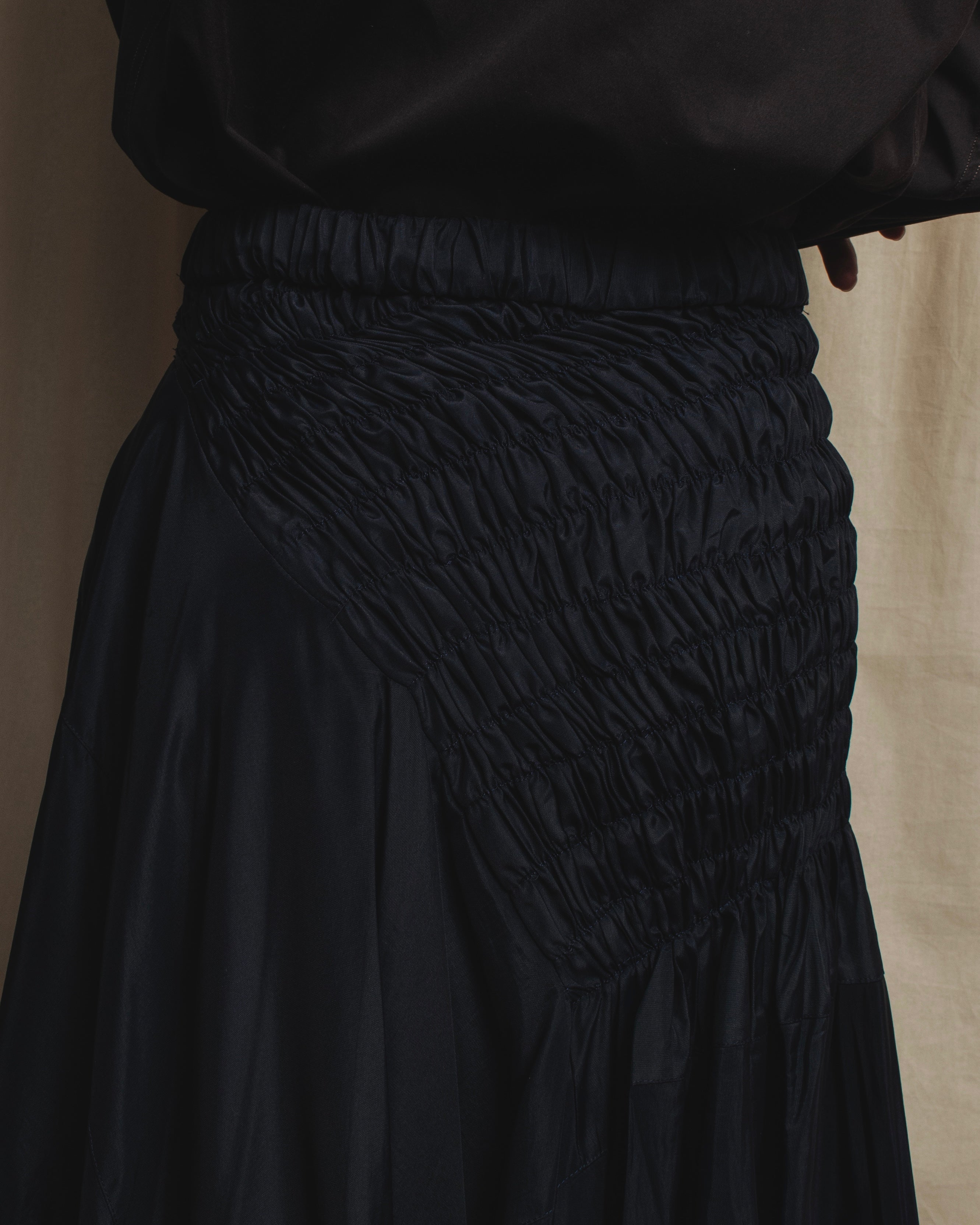 Falda asimétrica con fruncido de triacetato de los años 90 de COMME des GARÇONS