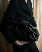 "Salvatore Ferragamo" Draping design lace-up detail leather bag