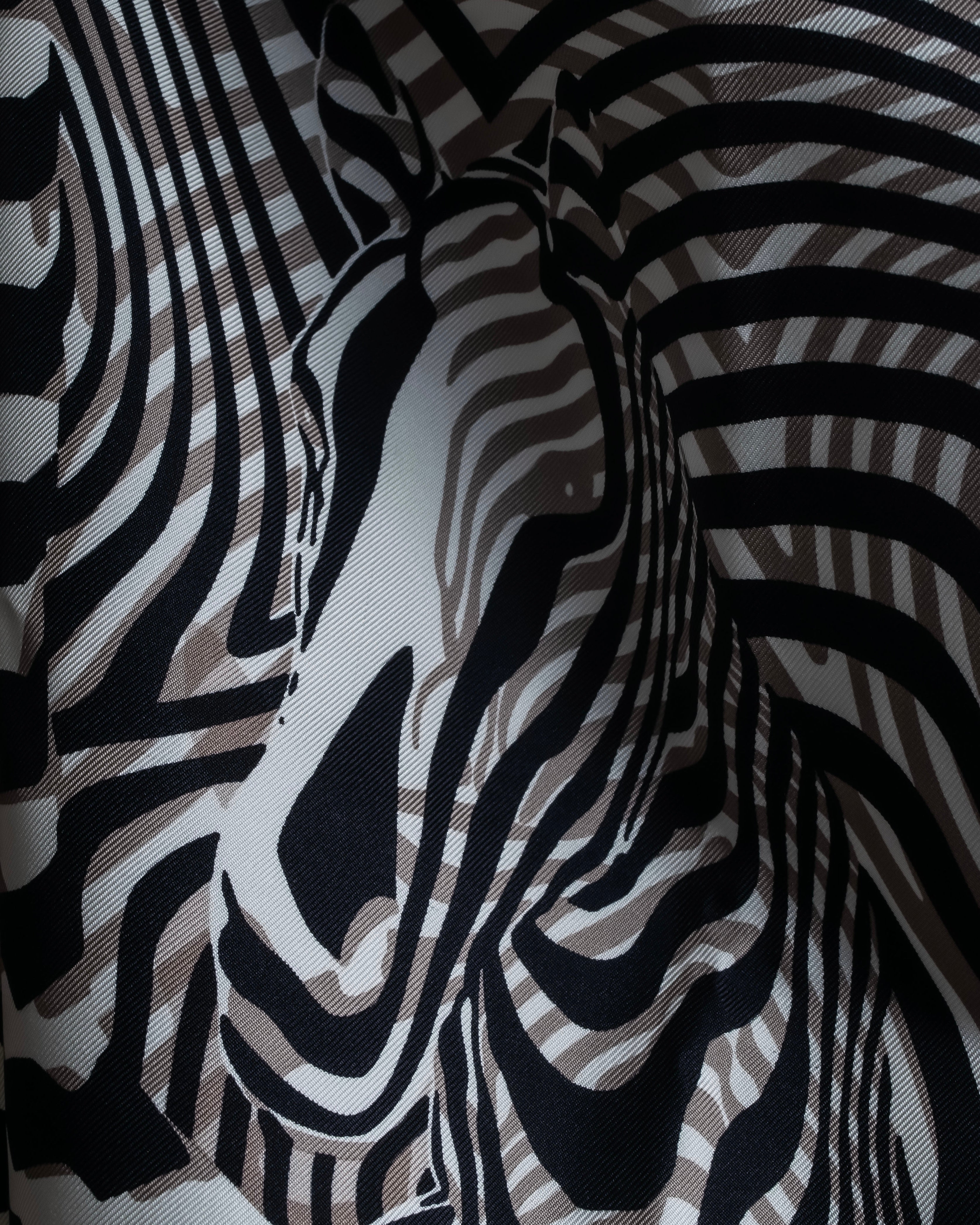 "HERMES" Zebra abstract print Carre 90 silk scarf