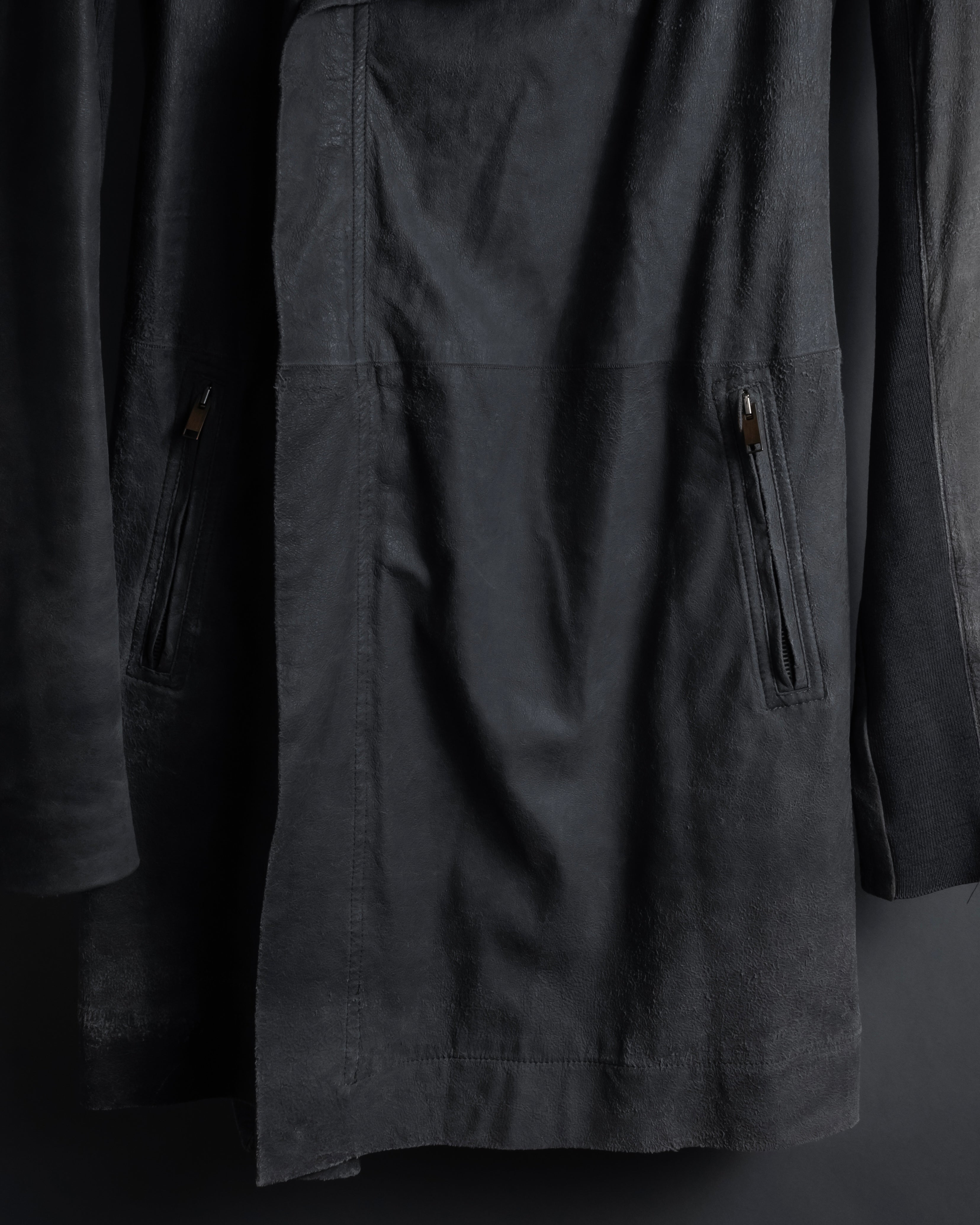 -SPECIAL- "Rick Owens" 13AW Ribbed leather zip-up jacket