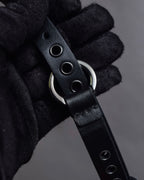"Christian Dior" Black eyelet leather narrow belt