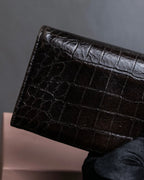 "MIU MIU" Crocodile embossed leather long wallet