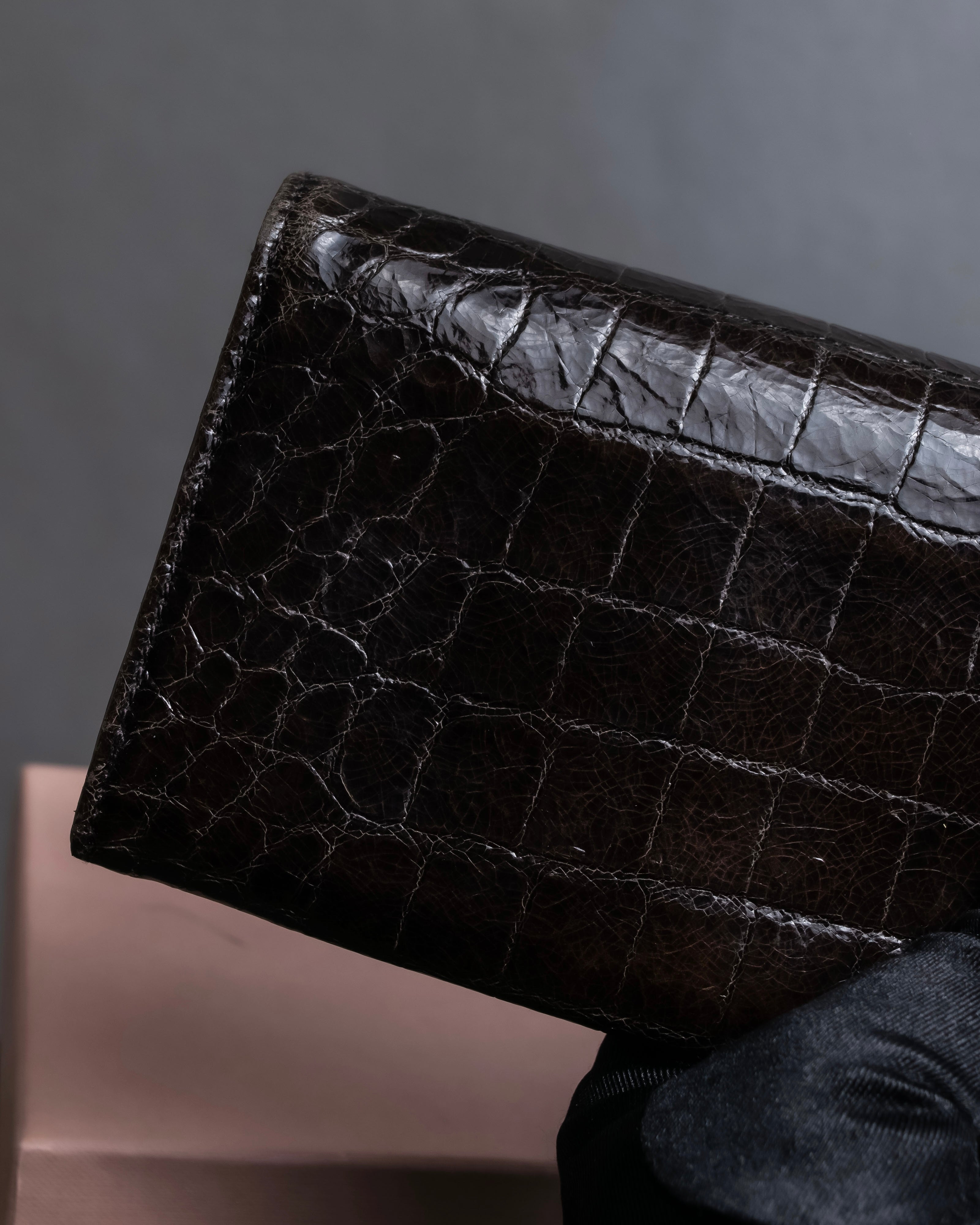 "MIU MIU" Crocodile embossed leather long wallet