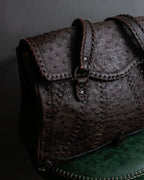 "Vintage JRA standard ostrich leather bag"