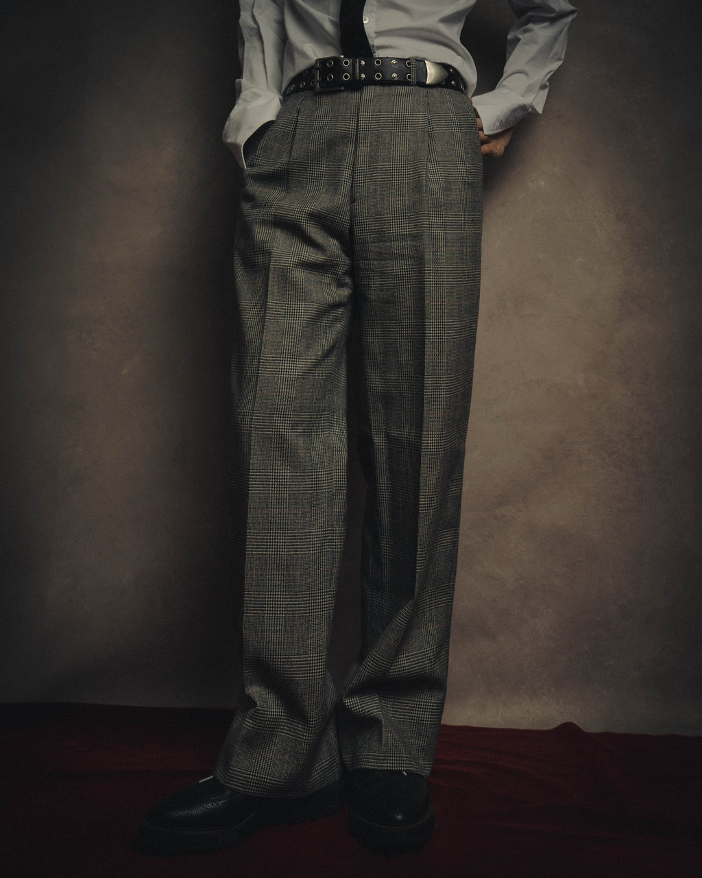 -MOOD MILLÉSIMES- 80’s-90’s Prince of Wales check wool double-breasted setup suit
