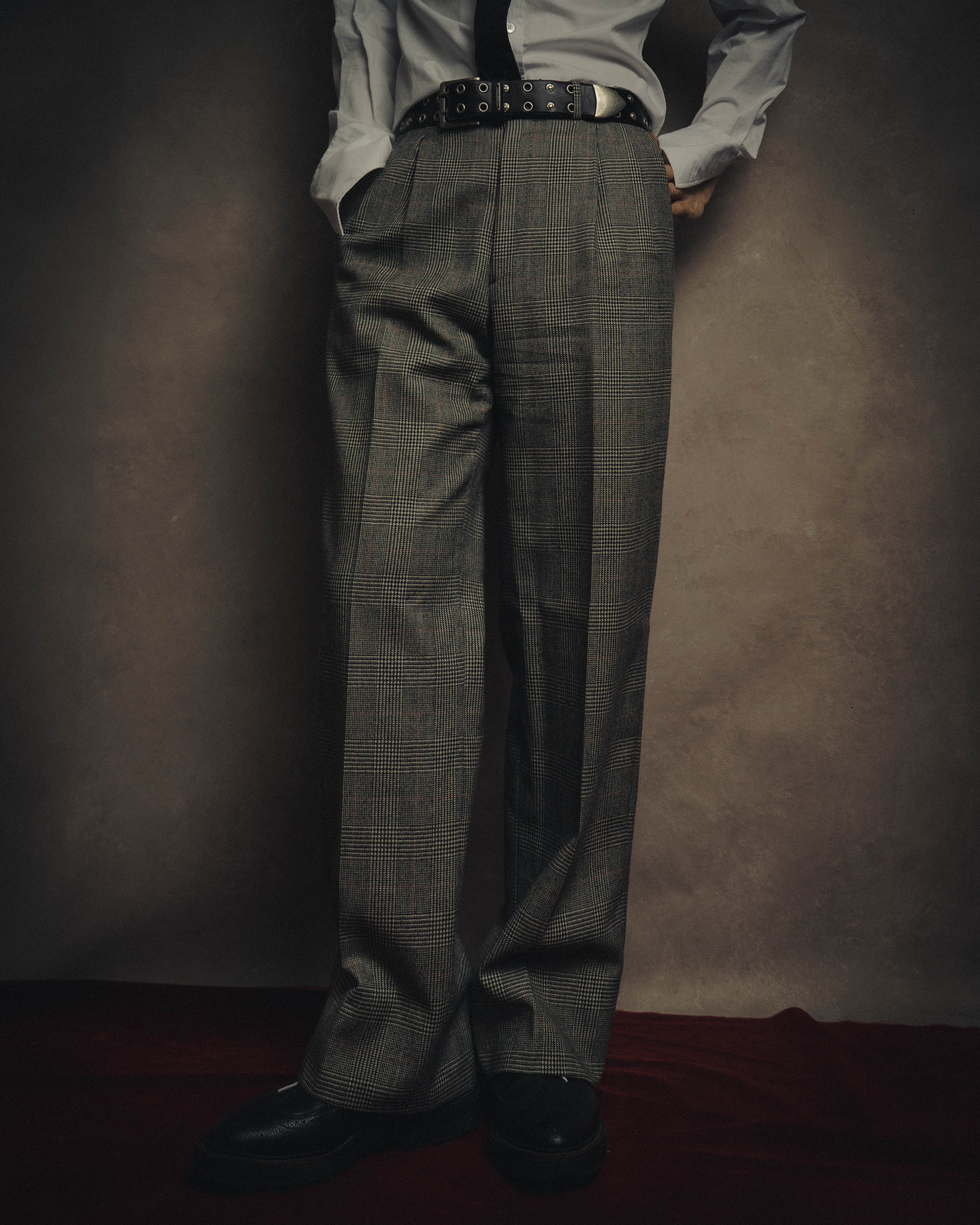 -MOOD MILLÉSIMES- 80’s-90’s Prince of Wales check wool double-breasted setup suit