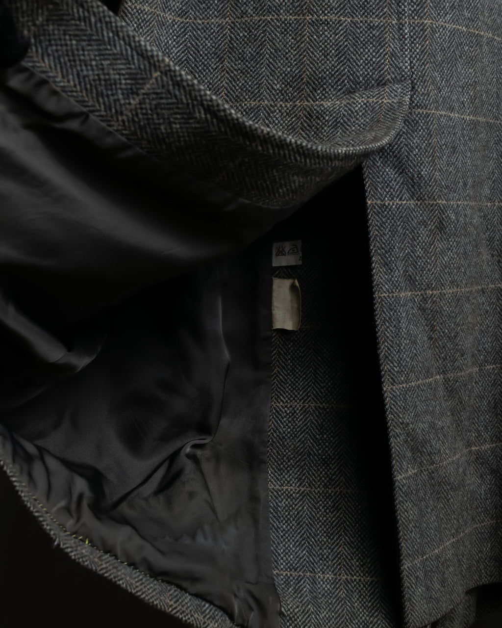 "BURBERRYS" Fine check pattern herringbone coat