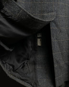 "BURBERRYS" Fine check pattern herringbone coat