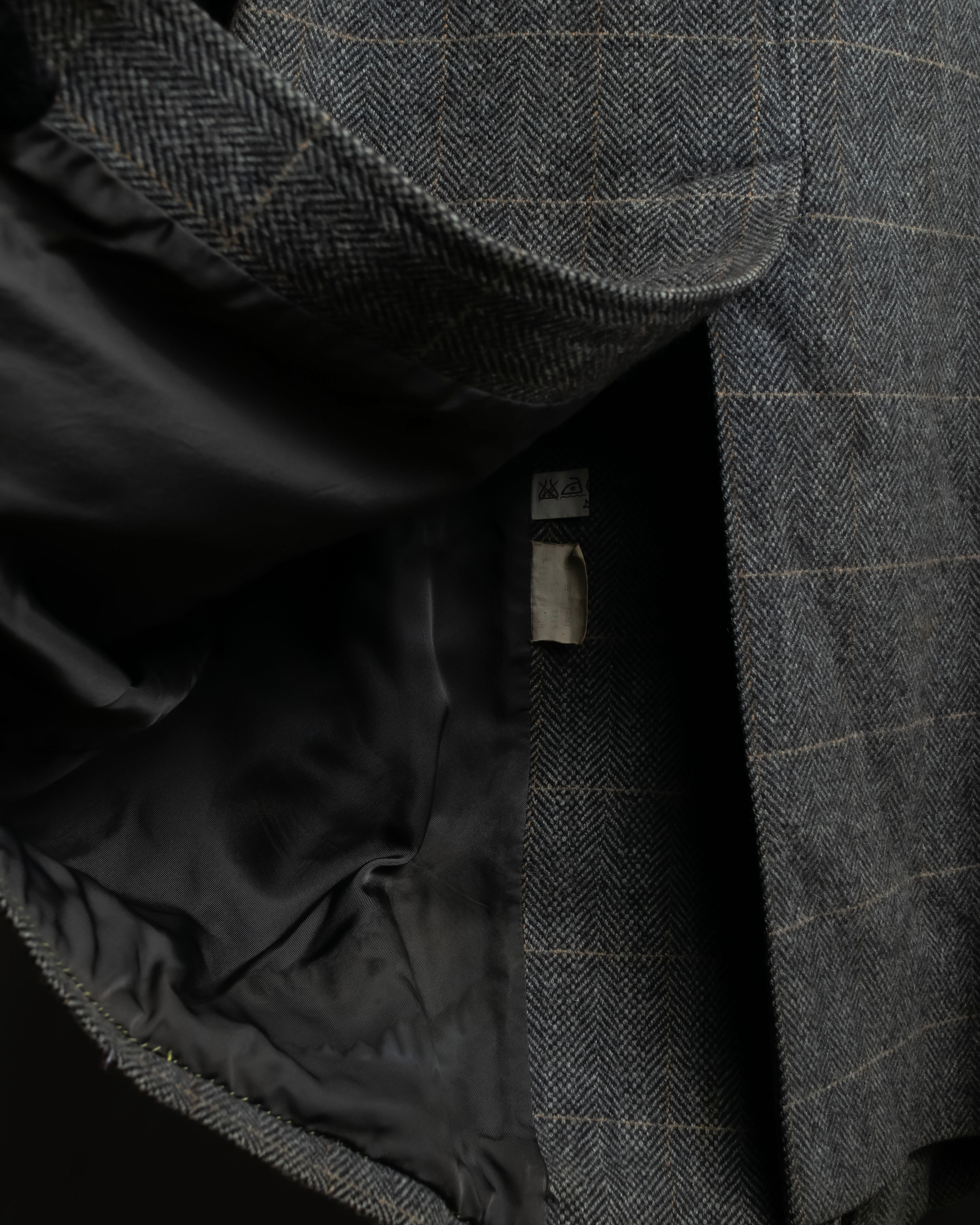 "BURBERRYS" Fine check pattern herringbone coat