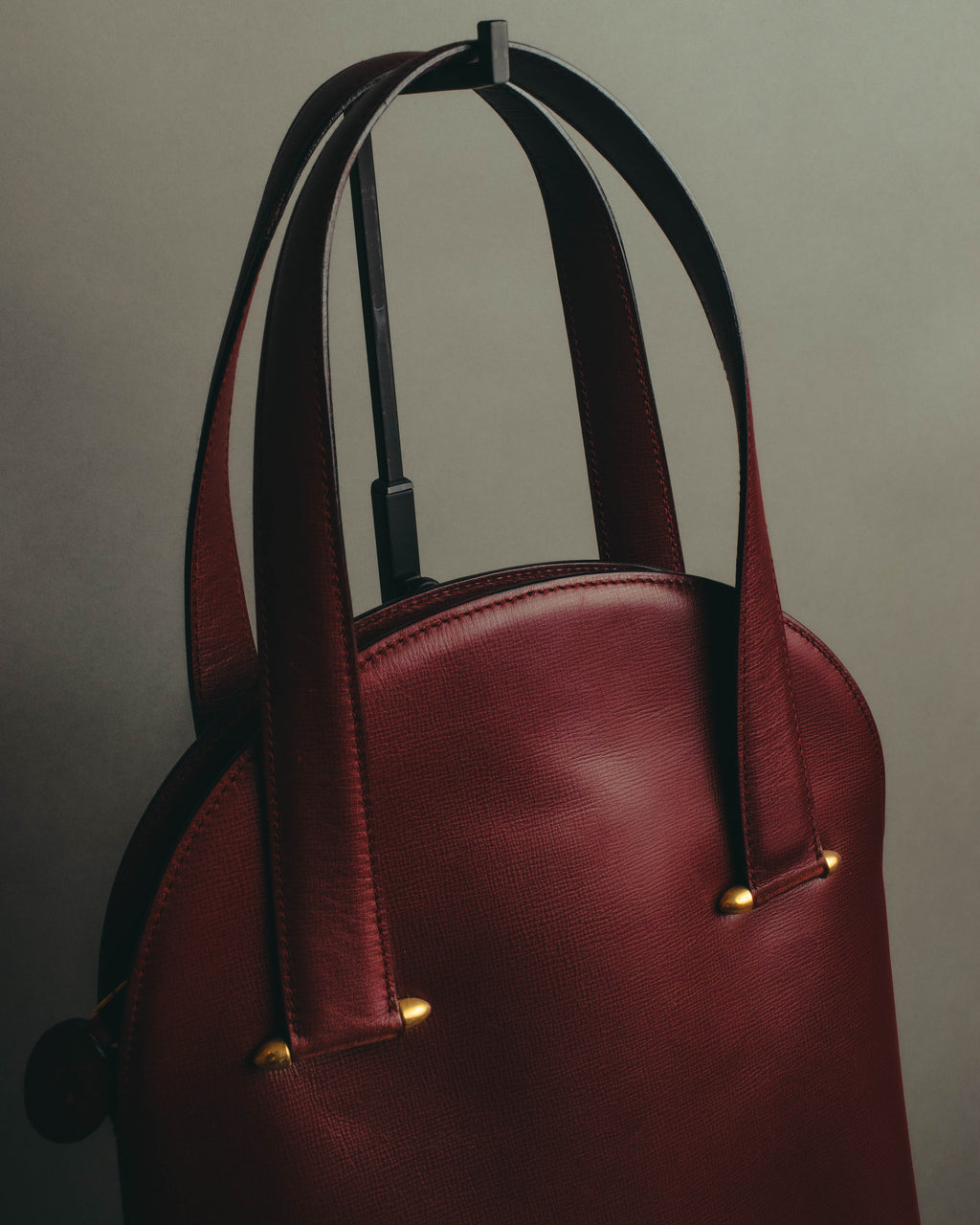 "Cartier" 80's-90's Bordeaux leather handbag