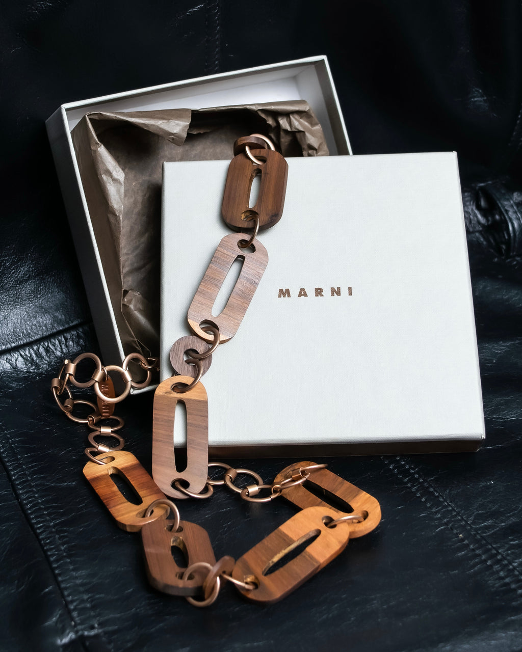 "MARNI" Large tree and chain combination necklace