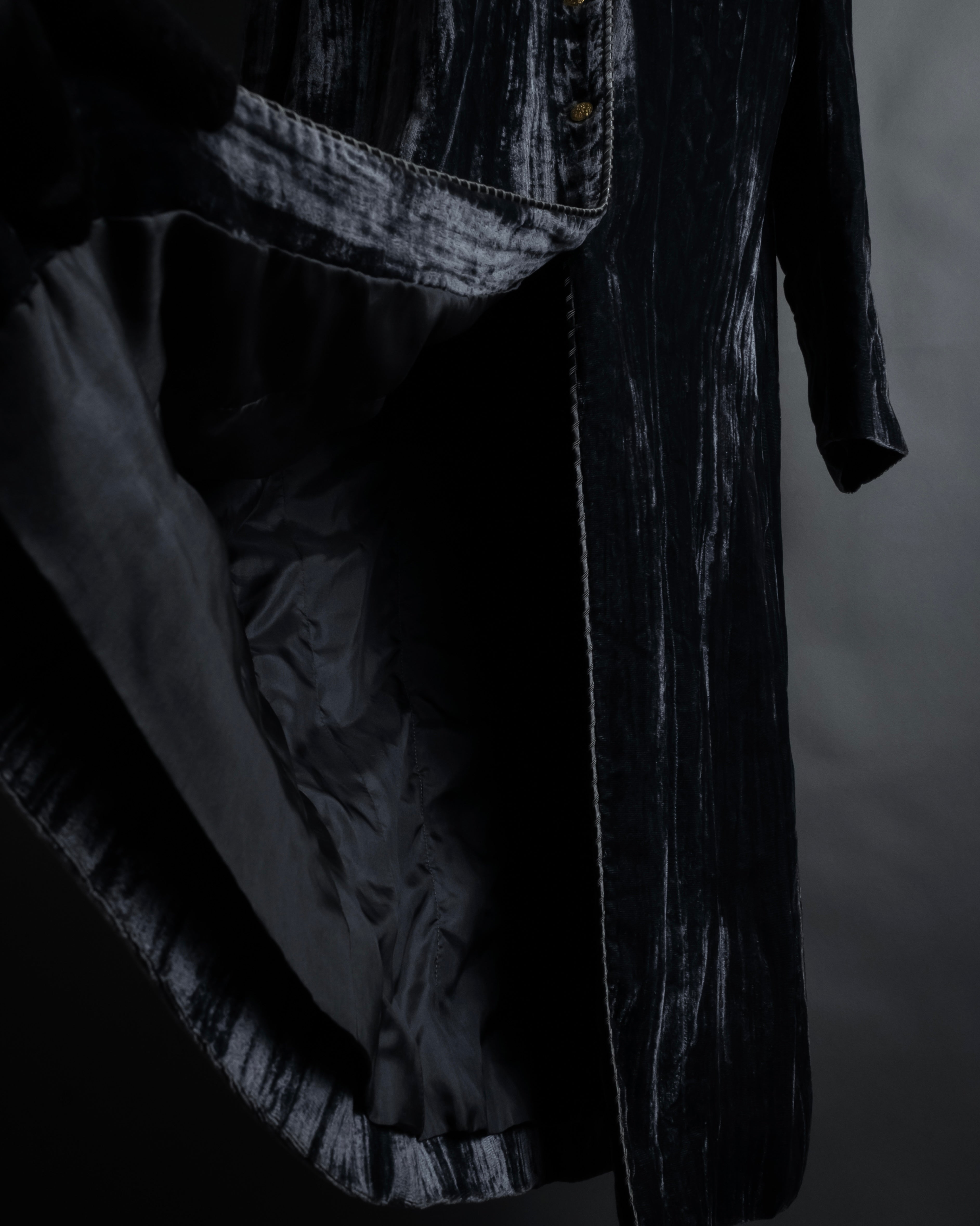 -SPECIAL- "CHANEL" 90's-00's Crushed velvet long dress