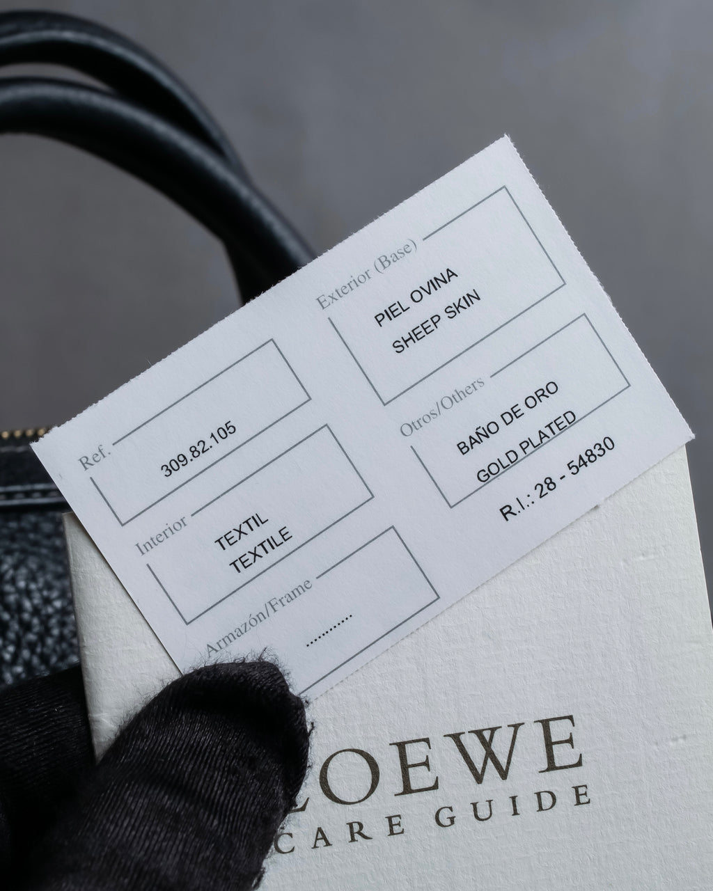 "LOEWE" Flap pocket design ostrich leather bag