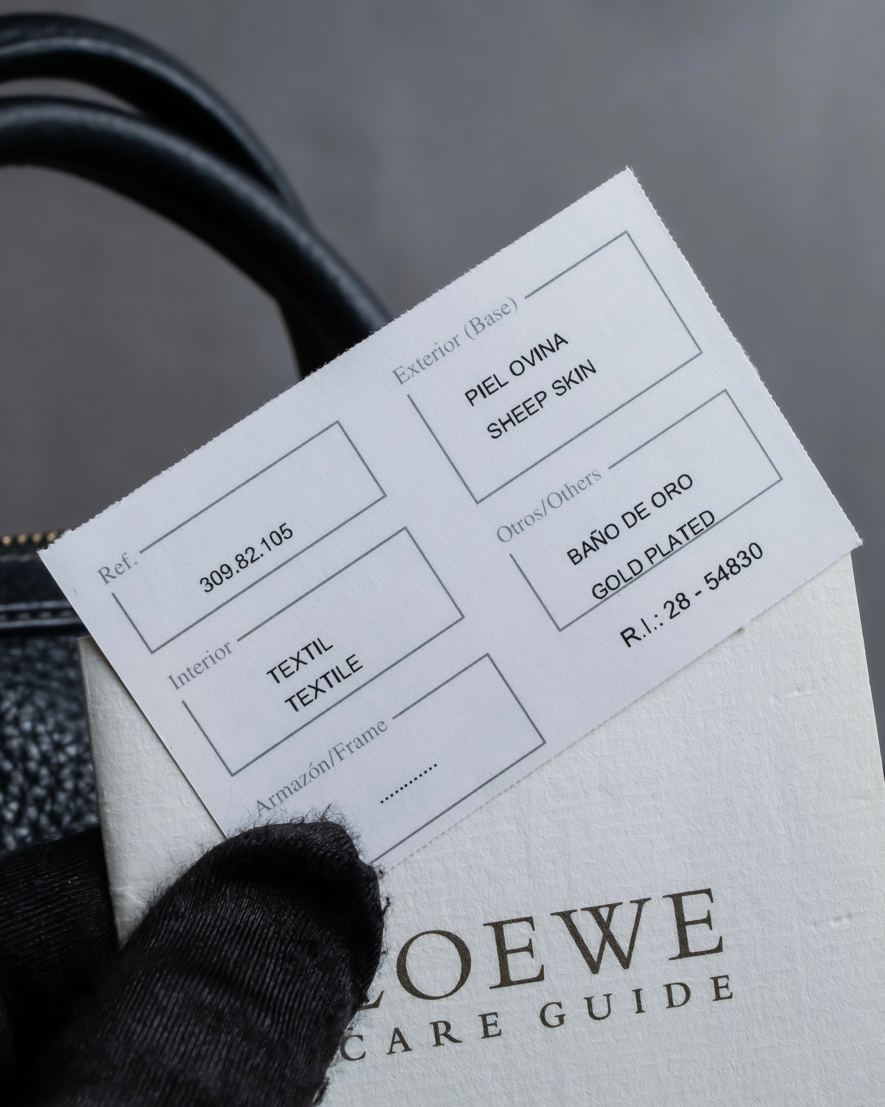 "LOEWE" Flap pocket design ostrich leather bag
