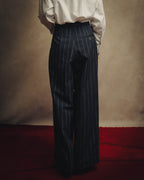 -SPECIAL- "LOEWE" 10's Pinstriped silk-lined wide trousers