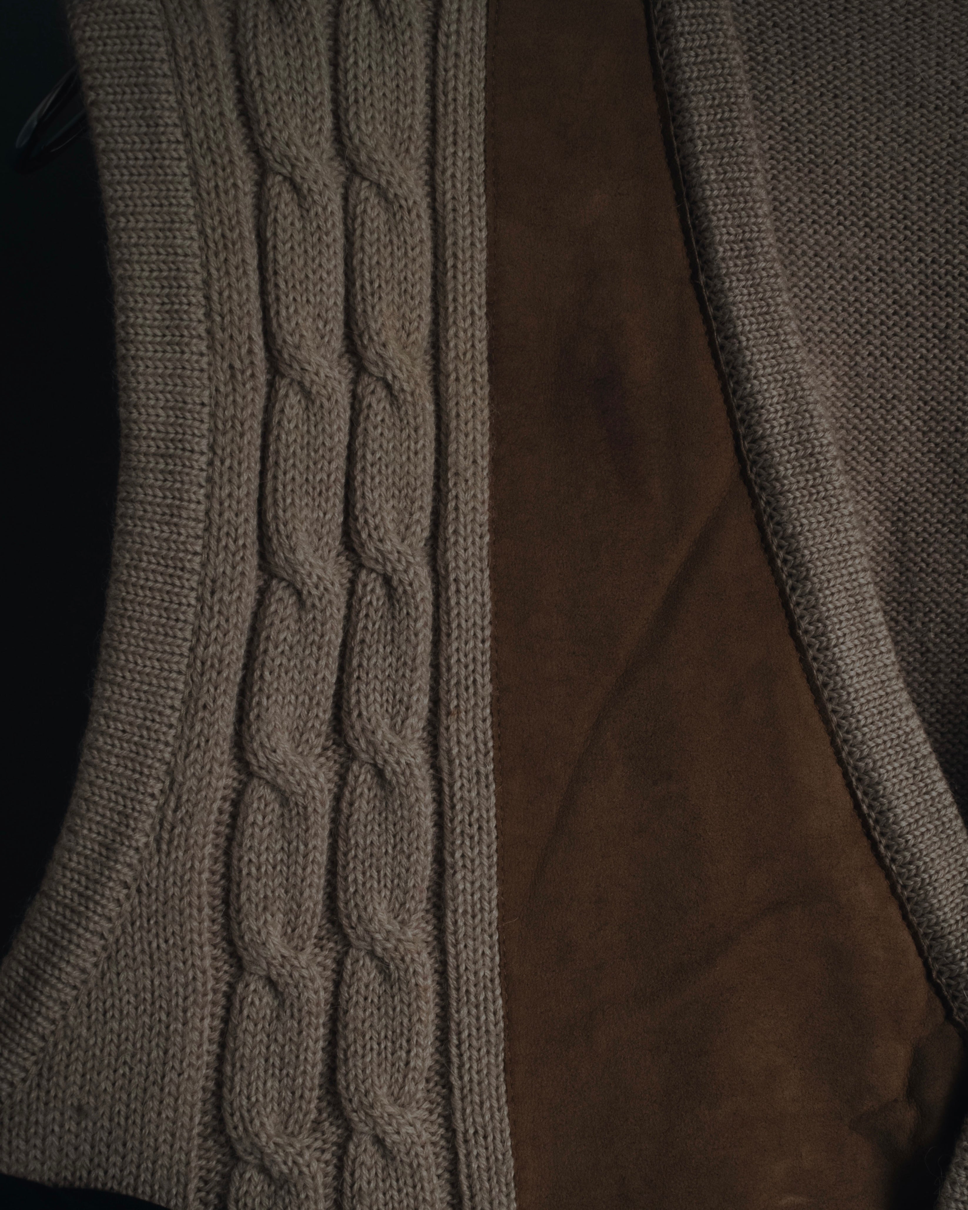 "Christian Dior" 90’s cable knit＆suede panel vest