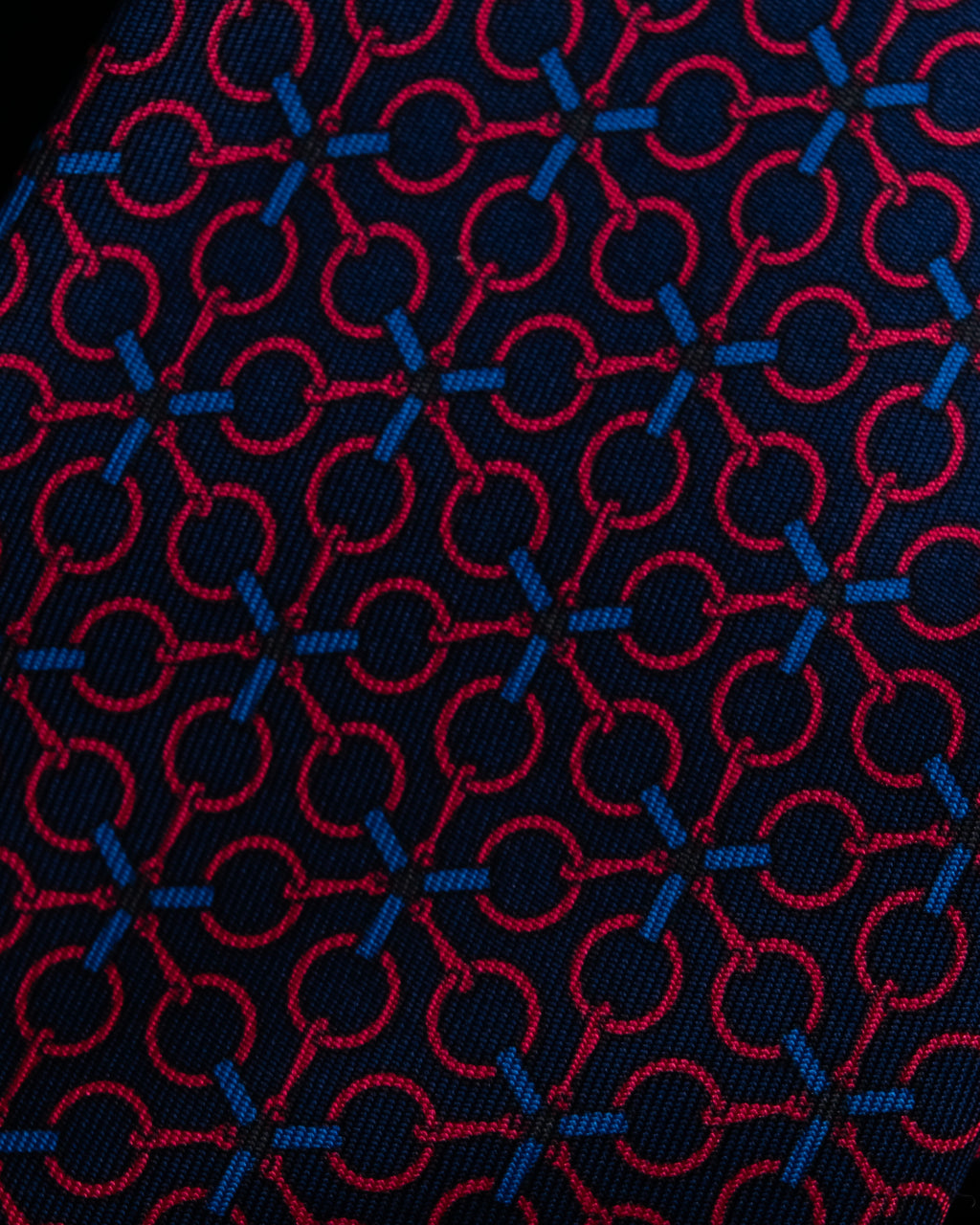"HERMES" Geometric pattern silk necktie