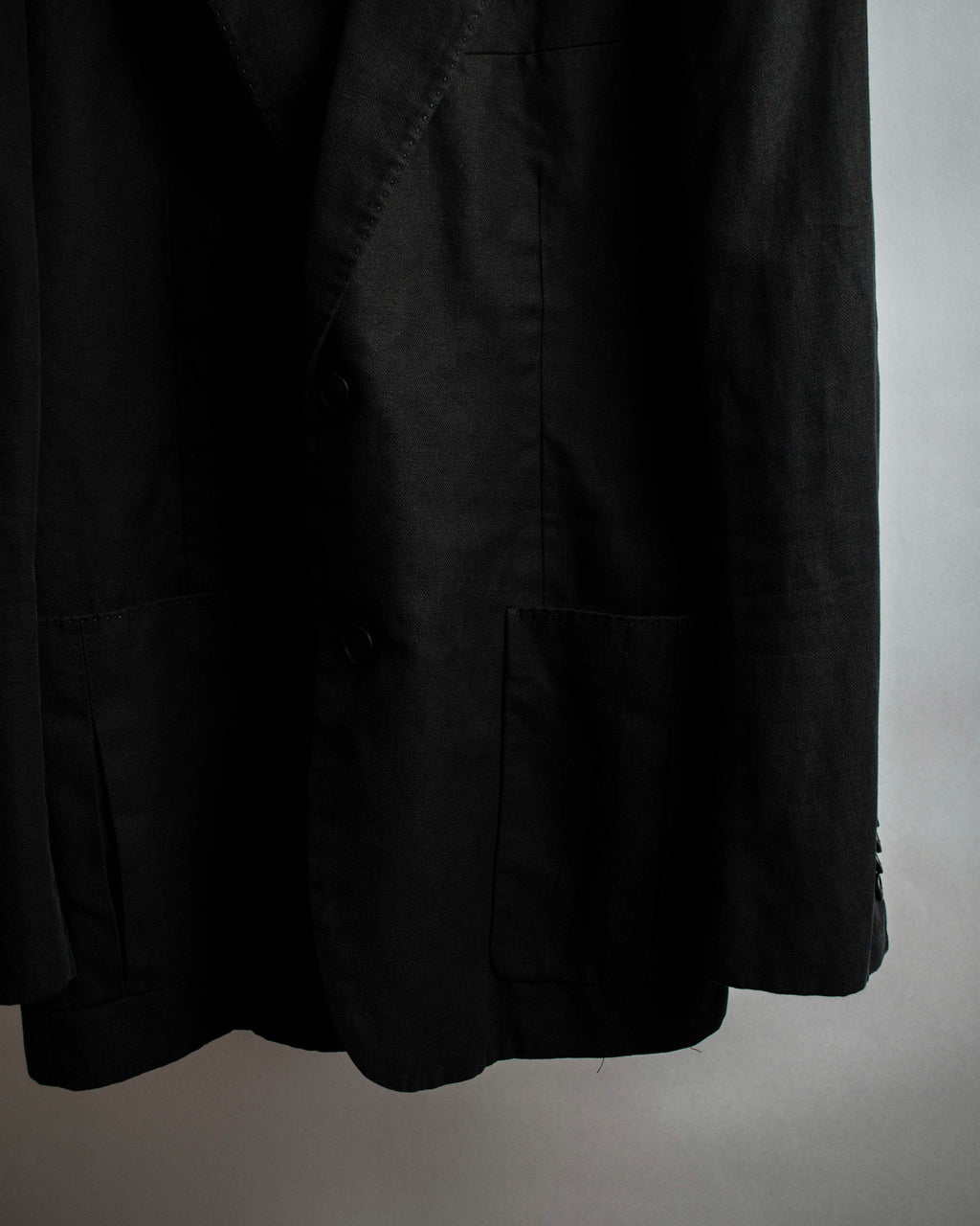 "HERMES" 90's Elegantly relaxed cotton linen tailored jacket