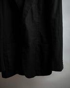 "HERMES" 90's Elegantly relaxed cotton linen tailored jacket