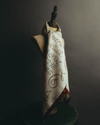 "Hermès" 90's Calligraphy print silk scarf