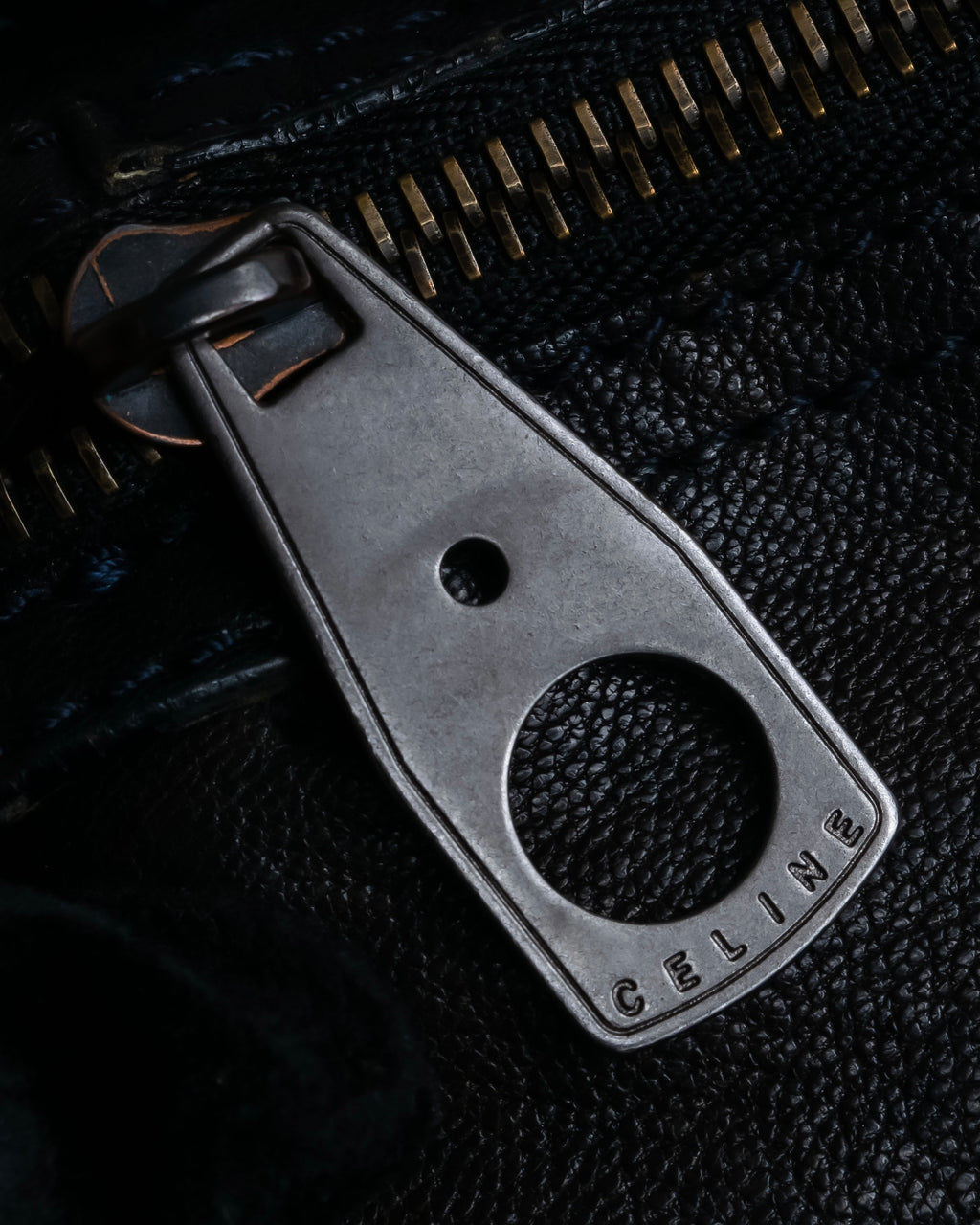 "CELINE" Metal parts design horizontal leather one-shoulder bag