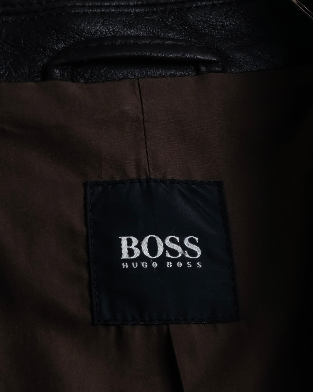 "HUGO BOSS" Oversized calf leather tailored jacket