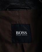 "HUGO BOSS" Oversized calf leather tailored jacket